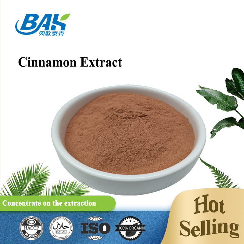 BAK Alta Qualidade Cinnamomum Cassia Presl Extracto de canela Pó vermelho castanho 100% Pass 80 Mesh
